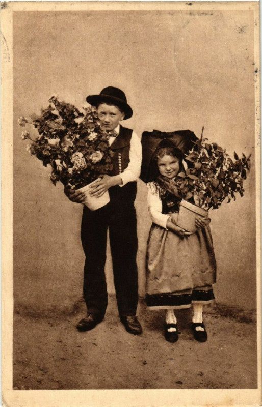 Carte postale ancienne Alsace - Elsass - Folklore - Types