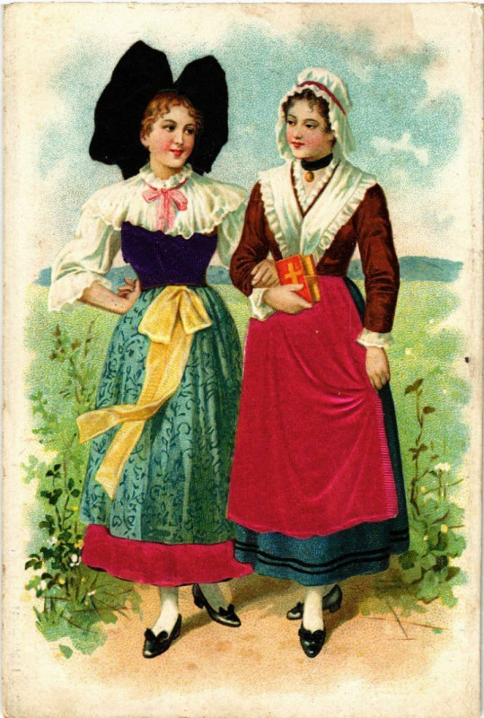 Carte postale ancienne Alsace - Elsass - Folklore - Types