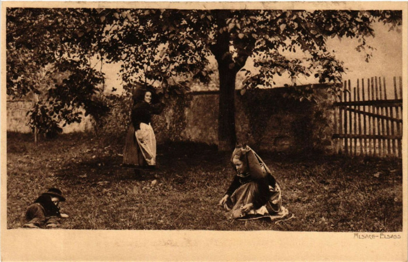 Carte postale ancienne Alsace - Elsass - Folklore - Types