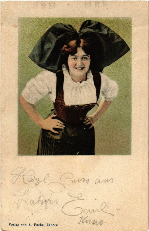 Carte postale ancienne Alsace - Elsass - Folklore - Type