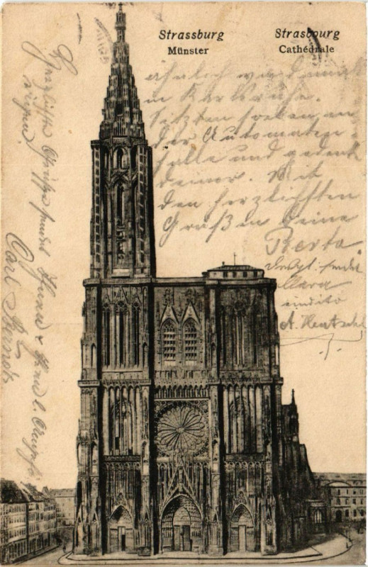 Carte postale ancienne Strassbourg - Cathedrale