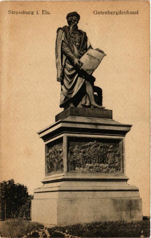 Carte postale ancienne Strassburg - Gutenbergdenkmal à Berg