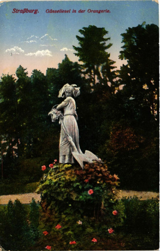 Carte postale ancienne Strassburg - Ganseliesel in der Orangerie