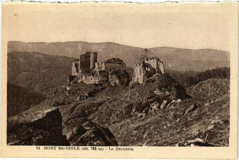 Carte postale ancienne Mont Sainte-Odile - Le Dreistein