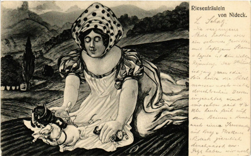 Carte postale ancienne Riesenfraulein von Nideck