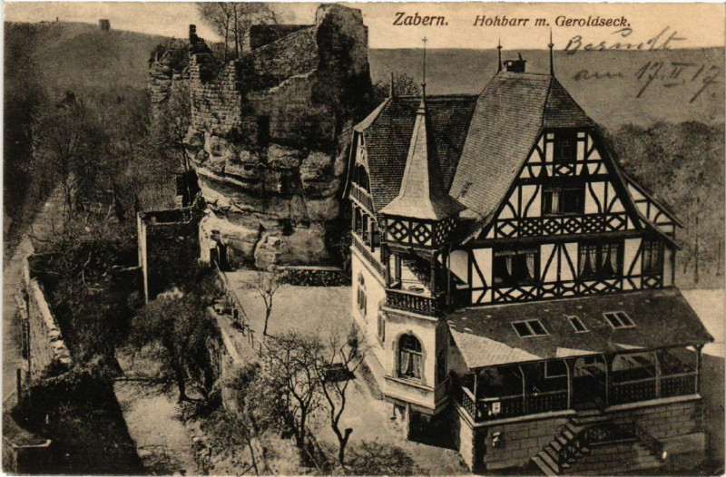 Carte postale ancienne Zabern Hohbarr M.geroldseck à Barr