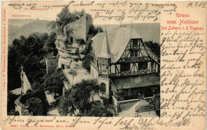 Carte postale ancienne Zabern Gruss vom Hohbarr à Barr