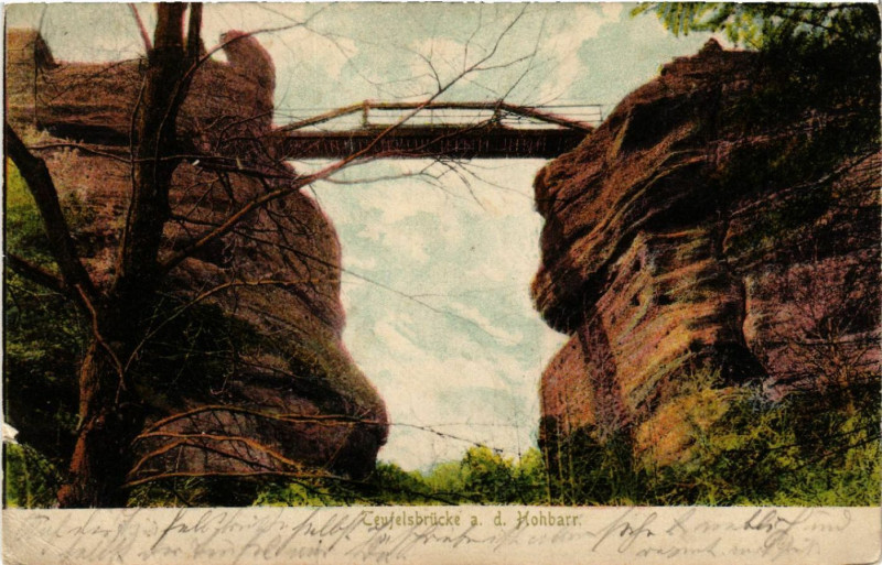 Carte postale ancienne Teufelsbrucke A.d.hohbarr à Barr