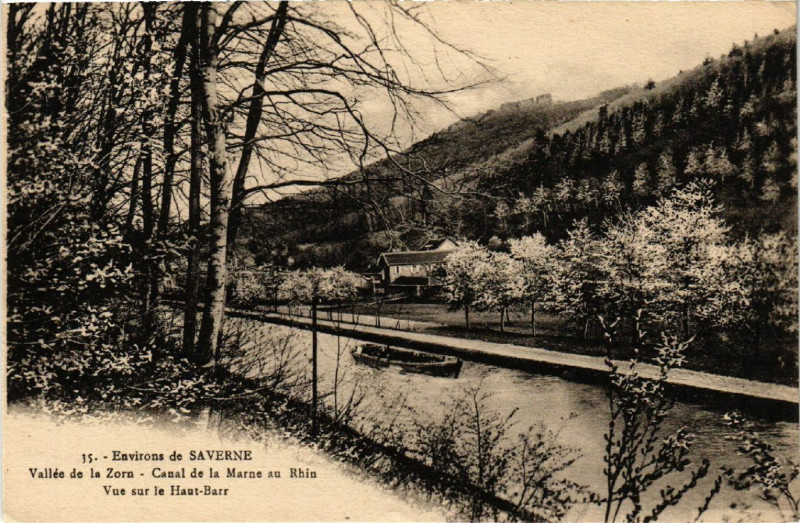 Carte postale ancienne Env. de Saverne Vallée de la Zorn Canal de la Marne au Rhin à Saverne