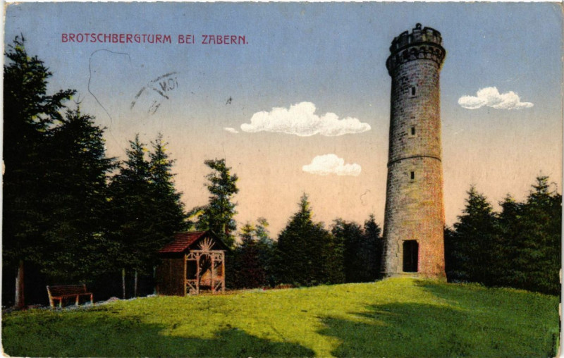 Carte postale ancienne Brotschbergturm b. Zabern à Berg