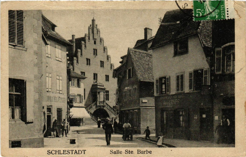 Carte postale ancienne Schlestadt - Salle Sainte-Barbe