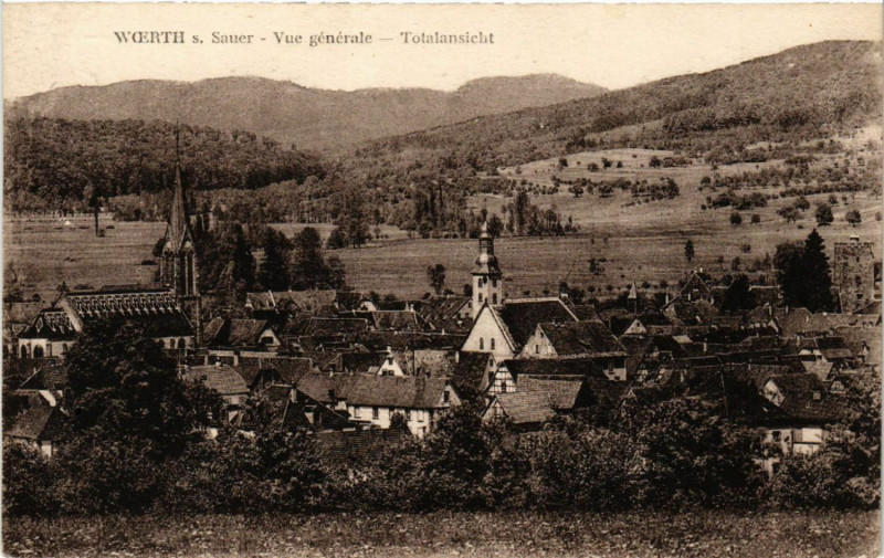 Carte postale ancienne Woerth Vue générale à Woerth