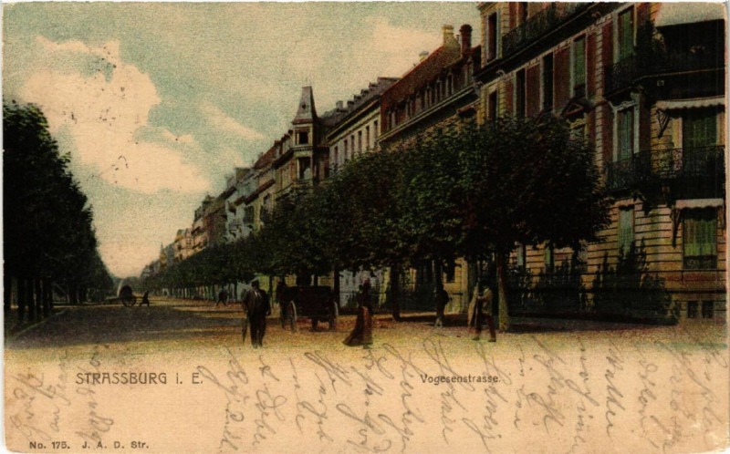 Carte postale ancienne Strassburg Vogesenstrasse