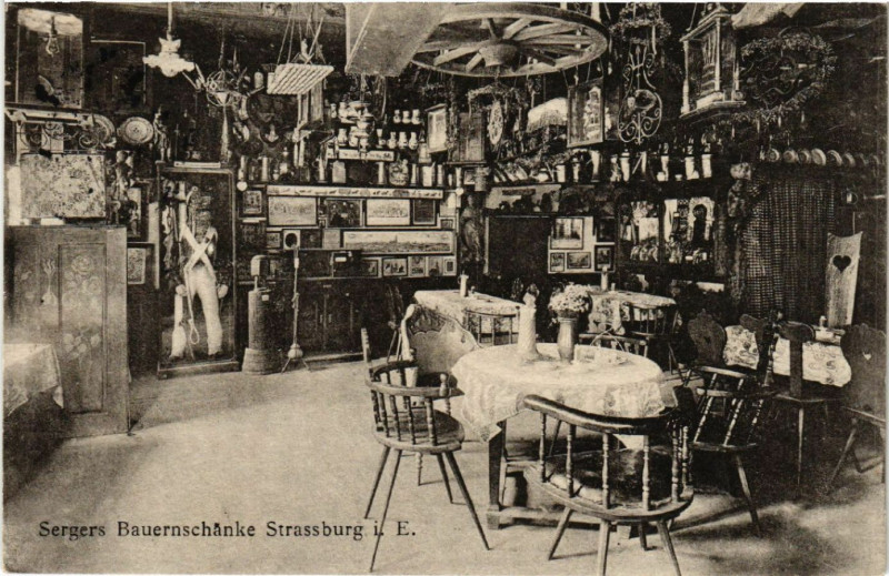 Carte postale ancienne Strassburg Sergers Bauernschanke