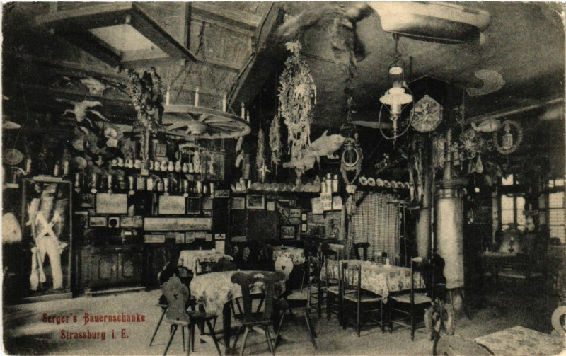 Carte postale ancienne Strassburg Serger's Bauernschanke