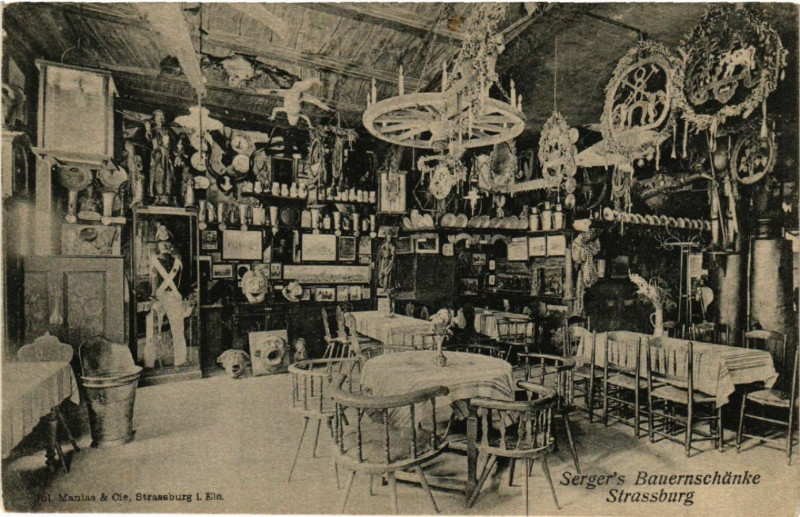 Carte postale ancienne Strassburg Serger's Bauernschanke