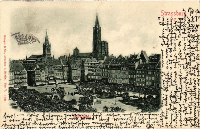 Carte postale ancienne Strassburg Place Kleber