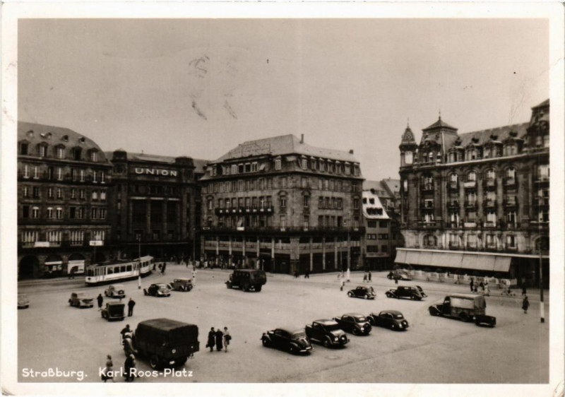 Carte postale ancienne Strassburg Karl-Roos-Platz