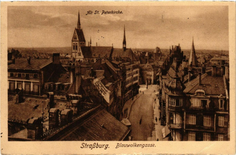 Carte postale ancienne Strassburg Blauwolkengasse