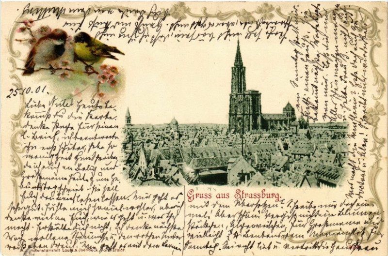Carte postale ancienne Gruss aus Strassburg à Russ