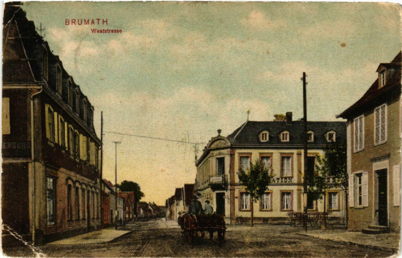 Carte postale ancienne Brumath Weststrasse à Brumath