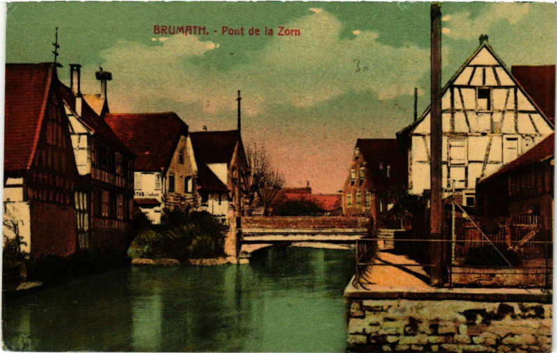 Carte postale ancienne Brumath Pont de la Zorn à Brumath