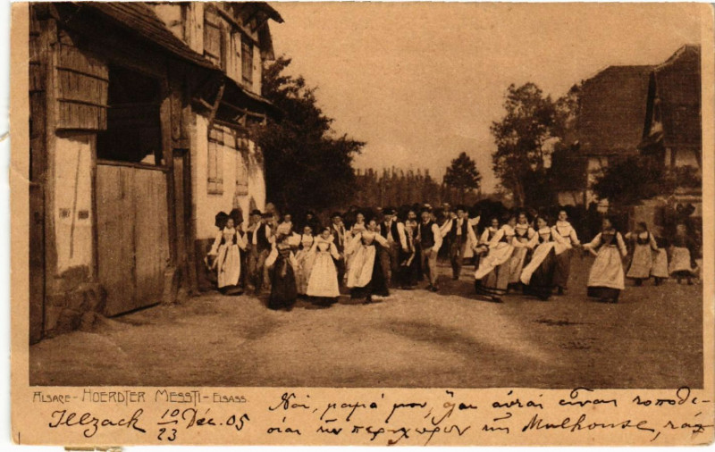 Carte postale ancienne Alsace Hoerdter Messti-Elsass à Hoerdt