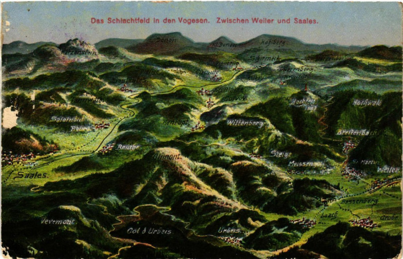 Carte postale ancienne Das Schlachtfeld in den Vogesen. Zwischen Weiler und Saales à Saales