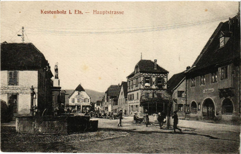 Carte postale ancienne Kestenholz i. Els - Hauptstrasse