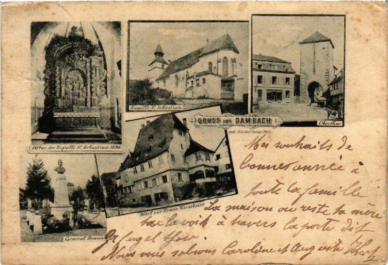 Carte postale ancienne Gruss aus Dambach à Dambach