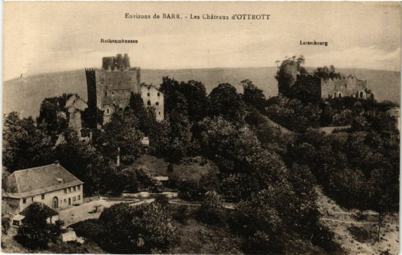 Carte postale ancienne Env. de Barr - Les Chateaux d'Ottrott à Barr