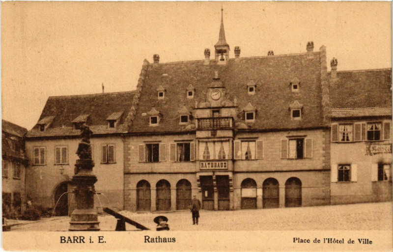 Carte postale ancienne Barr i. E. Rathaus Place de l'Hotel de Ville à Barr