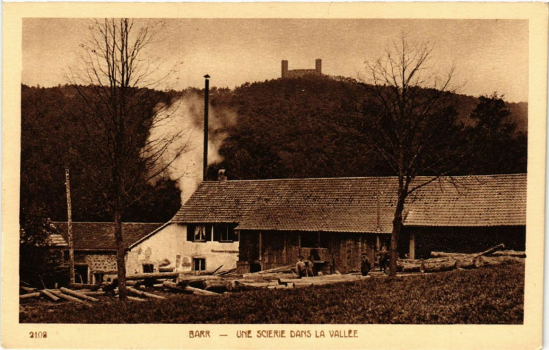 Carte postale ancienne Barr - Une Scierie dans la Vallée à Barr