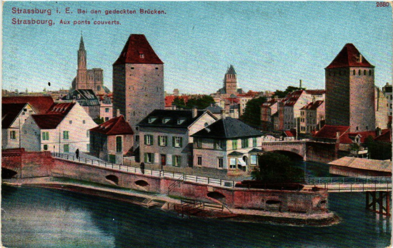 Carte postale ancienne Strassburg Aux ponts couverts