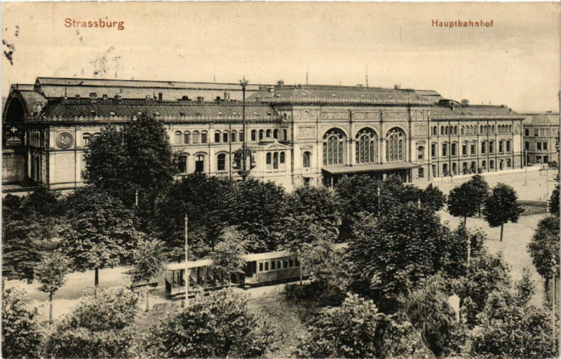 Carte postale ancienne Strassburg Hauptbahnhof