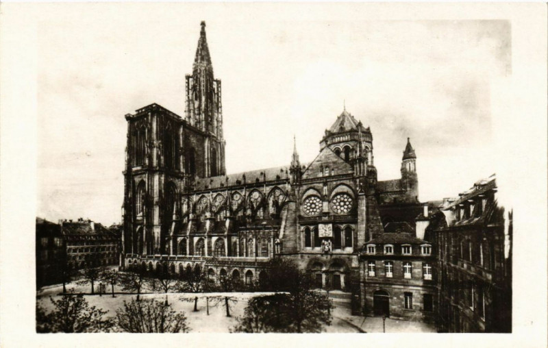 Carte postale ancienne Strassburg Cathedrale facade Sud