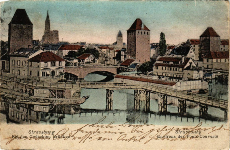 Carte postale ancienne Strassburg Env. des Ponts-Couverts