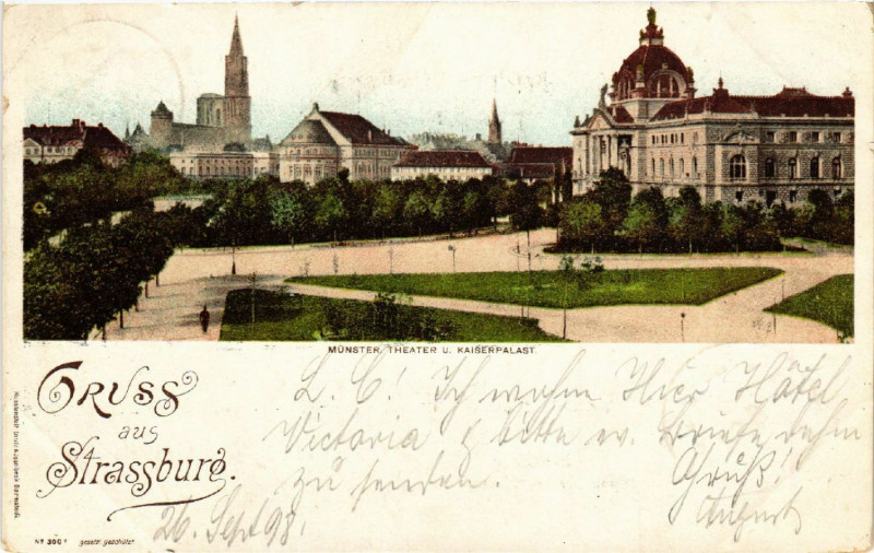 Carte postale ancienne Gruss aus Strassburg à Russ