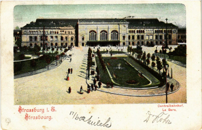 Carte postale ancienne Strassburg Centralbahnhof La Gare