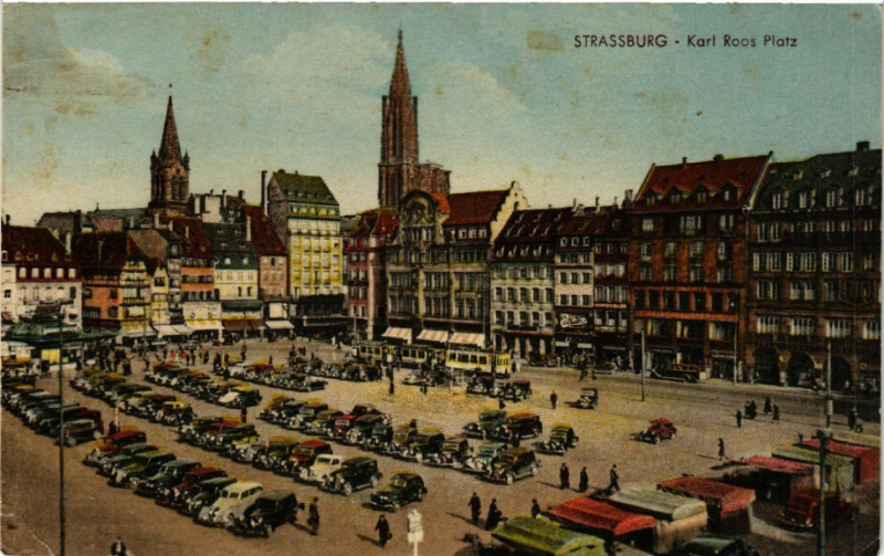 Carte postale ancienne Strassburg Karl Roos Platz