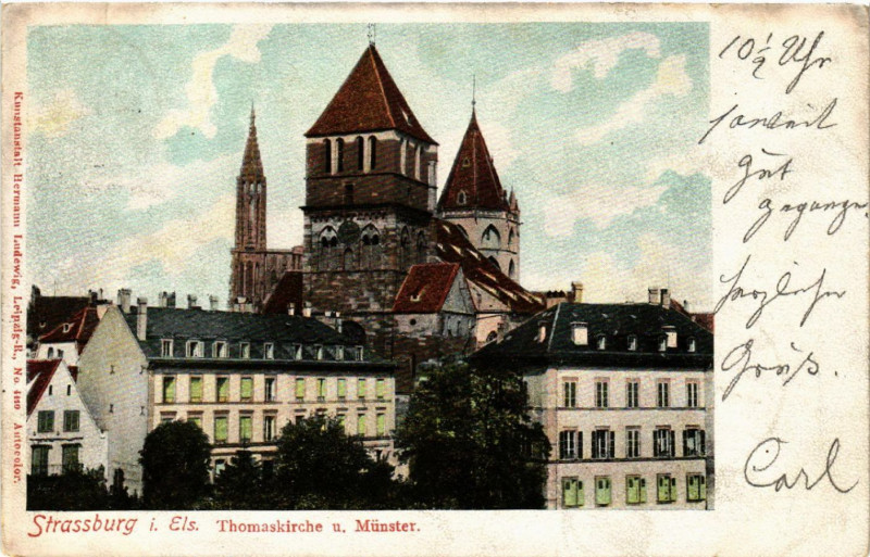 Carte postale ancienne Strassburg Thomaskirche u.Munster