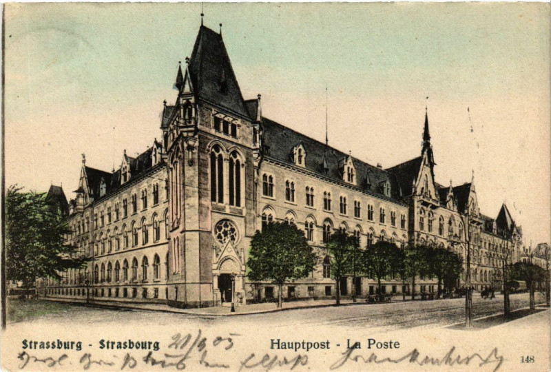 Carte postale ancienne Strassburg La Poste