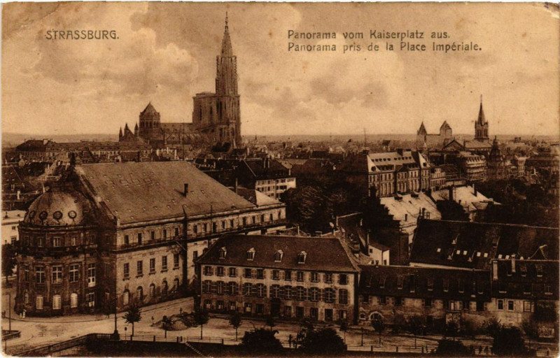 Carte postale ancienne Strassburg Panorama pris de la Place Imperiale