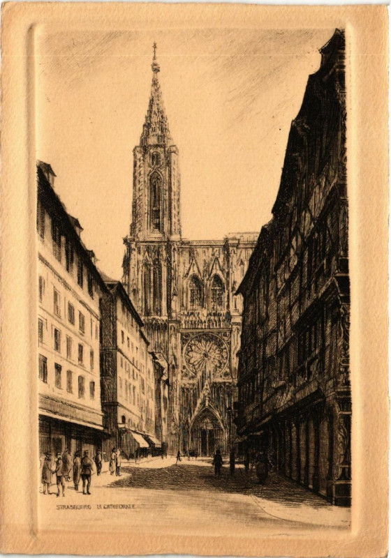 Carte postale ancienne Strasbourg - La Cathedrale à Strasbourg