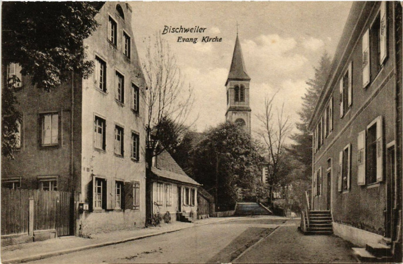 Carte postale ancienne Bischweiler Evang Kirche
