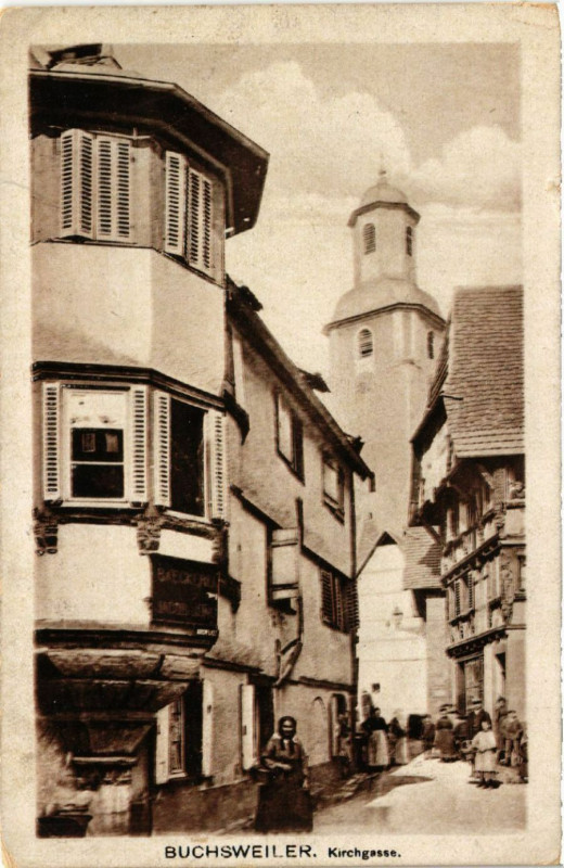 Carte postale ancienne Buchsweiler - Kirchgasse