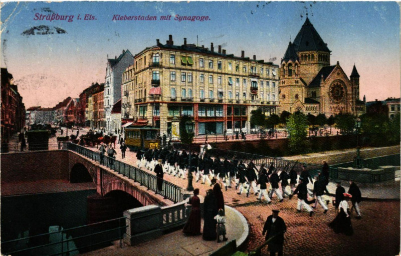 Carte postale ancienne Strassburg-Kleberstaden mit Synagoge
