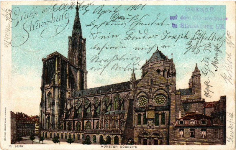 Carte postale ancienne Gruss aus Strassburg à Russ