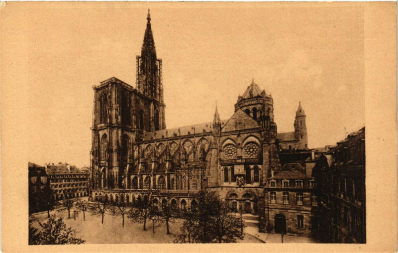 Carte postale ancienne Strassburg-Cathedrale Cote Sud