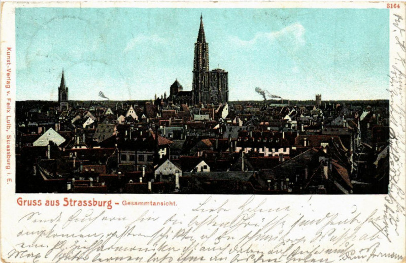 Carte postale ancienne Gruss aus Strassburg à Russ